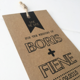 Save the Date label Boris & Fiene