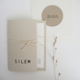 Geboortekaart Silem paperwise | oud hollands
