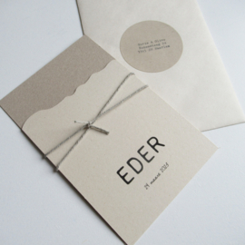 Geboortekaart Eder grijsboard | paperwise