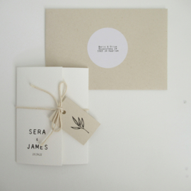 Trouwkaart pocketfold Sera & James  oud hollands | paperwise