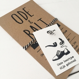 Geboortekaart met labeltje Ode & Balt