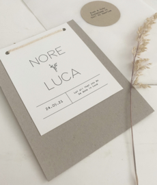 Trouwkaart Nore & Luca