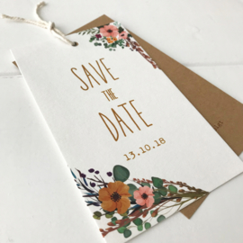 Save the Date label biotop-krant bloemen