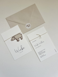 *NIEUW* Geboortekaart Wiebe label rondom