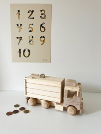 *NIEUW* Houten spaarpot vrachtwagen