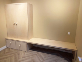 Wandkast met bureau | Berken Multiplex