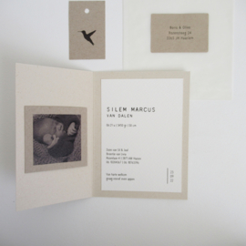 Geboortekaart Silem paperwise | oud hollands