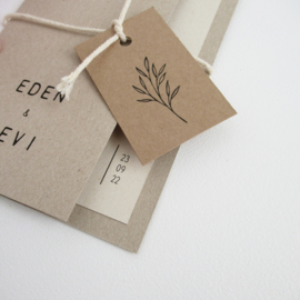 Trouwkaart pocketfold Eden & Levi grijsboard | paperwise