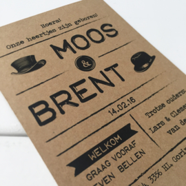 Geboortekaart Moos & Brent