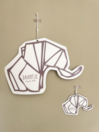 *NIEUW* Geboortekaart olifantje Daantje lichtbruin