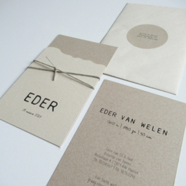 Geboortekaart Eder grijsboard | paperwise