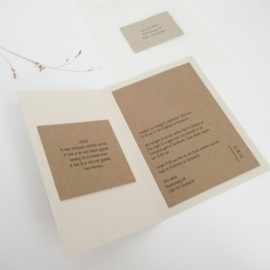 Trouwkaart pocketfold Eden & Levi paperwise | kraft