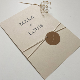 *NIEUW* Trouwkaart Mara & Louis met label