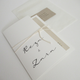 Trouwkaart pocketfold Reza & Zara biotop | paperwise