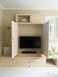 TV kast | wandmeubel op maat | Berken Multiplex
