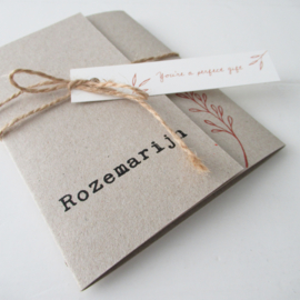 Geboortekaart pocketfold Rozemarijn