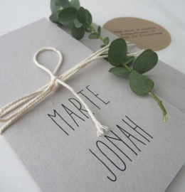 Trouwkaart pocketfold Marte & Jonah