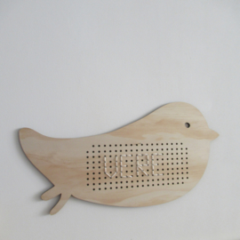 Houten borduurvogel XL