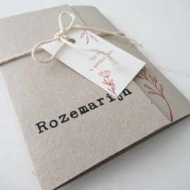 Geboortekaart pocketfold Rozemarijn