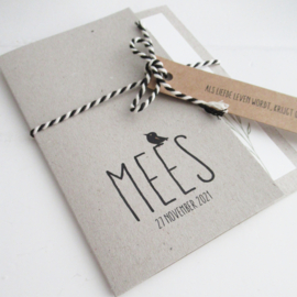 Geboortekaart pocketfold Mees