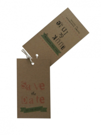Vintage Save the Date label Luuk & Inge