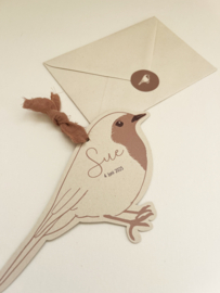 *NIEUW* Geboortekaart vogeltje Sue