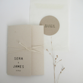 Trouwkaart pocketfold Sera & James paperwise | biotop