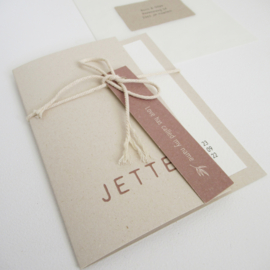 Geboortekaart pocketfold paperwise Jette - labeltje