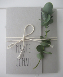 Trouwkaart pocketfold Marte & Jonah