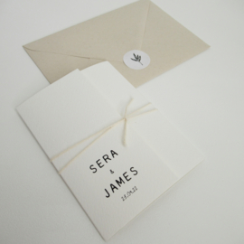 Trouwkaart pocketfold Sera & James  oud hollands | paperwise