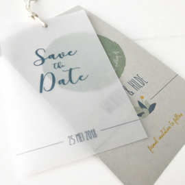 Save the Date label Wilbert & Hilde