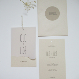 *NIEUW* Geboortekaart Ole & Lide paperwise | kalkpapier