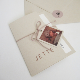 Geboortekaart pocketfold paperwise Jette - fotolabel