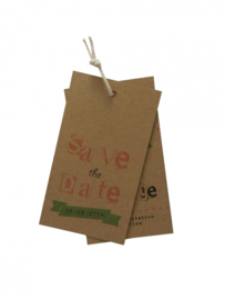 Vintage Save the Date label Luuk & Inge