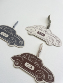 *NIEUW* Geboortekaart oldtimer Eza beige