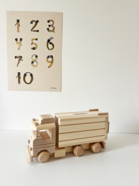 *NIEUW* Houten spaarpot vrachtwagen