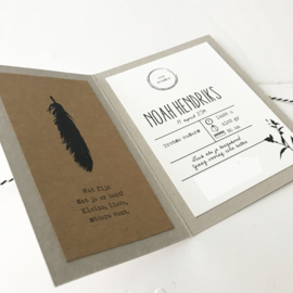 Geboortekaart pocketfold Noah
