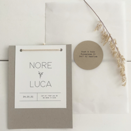 Trouwkaart Nore & Luca