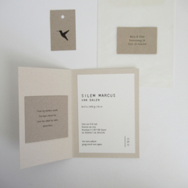 Geboortekaart Silem paperwise | oud hollands