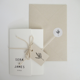 Trouwkaart pocketfold Sera & James  oud hollands | paperwise