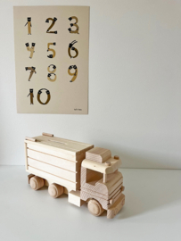 *NIEUW* Houten spaarpot vrachtwagen