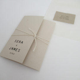 Trouwkaart pocketfold Sera & James paperwise | biotop