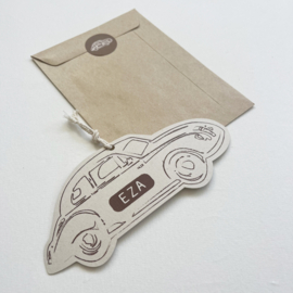 *NIEUW* Geboortekaart oldtimer Eza beige