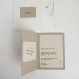 Trouwkaart pocketfold Eden & Levi grijsboard | paperwise
