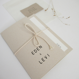 Trouwkaart pocketfold Eden & Levi paperwise | biotop