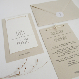 Trouwkaart Livia & Pepijn oud hollands | paperwise