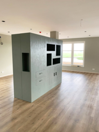Dubbele kastenwand zorgvilla | Fins vuren underlayment