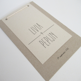Trouwkaart Livia & Pepijn paperwise | grijsboard