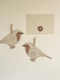 *NIEUW* Geboortekaart vogeltje Sue