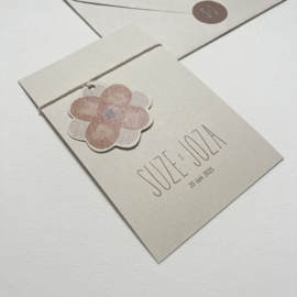 *NIEUW* Trouwkaart Suze & Joza label  bloem rondom